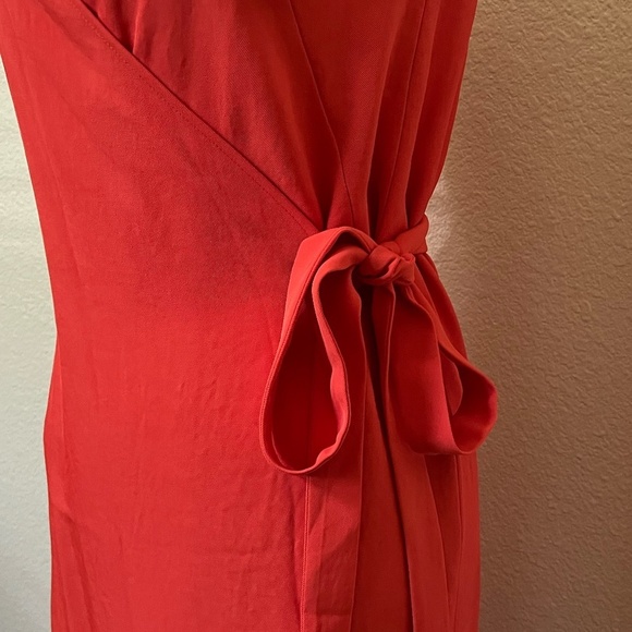 EVERLANE | The Japanese Goweave Tank Wrap Summer Dress in Red/Orange | Size 00 - Picture 7 of 12